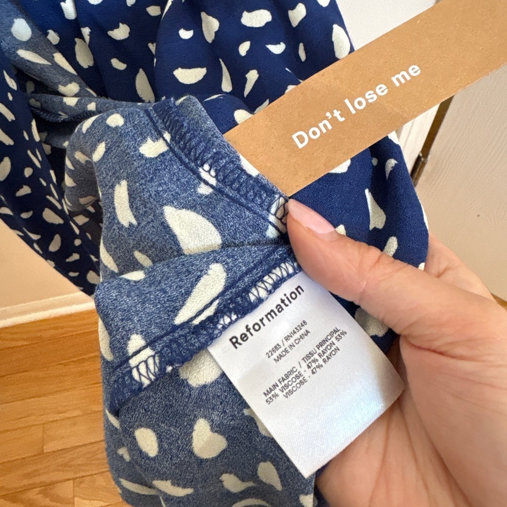 NWT Reformation Crimini Blue Slit Dress - Picture 4 of 4